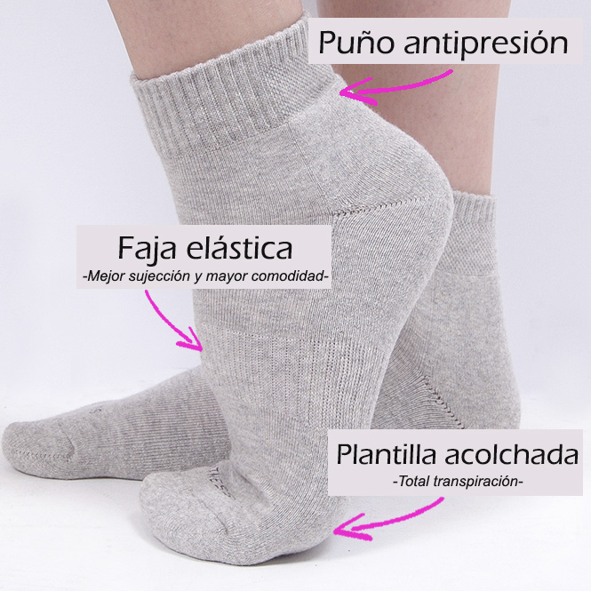 Calcetines deportivos con plantilla acolchada