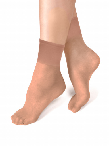 Pacote de meias de tornozelo elástico largo 10 den 2 pares Amber