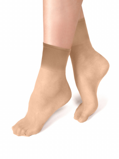 Pacote de meias de tornozelo elástico largo 10 den 2 pares Porcelain