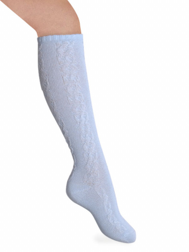 Meias altas em relevo Babyblue
