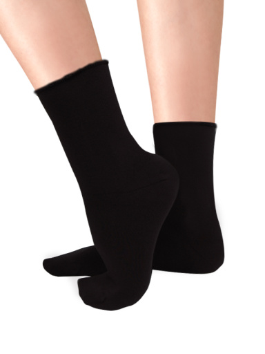 Meias curtas modais femininas sem punhos Black