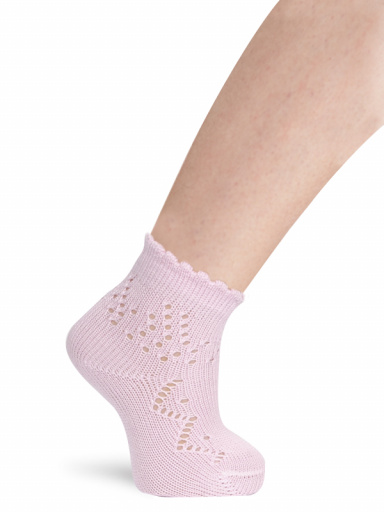 Perle meias curtas vazadas Pink