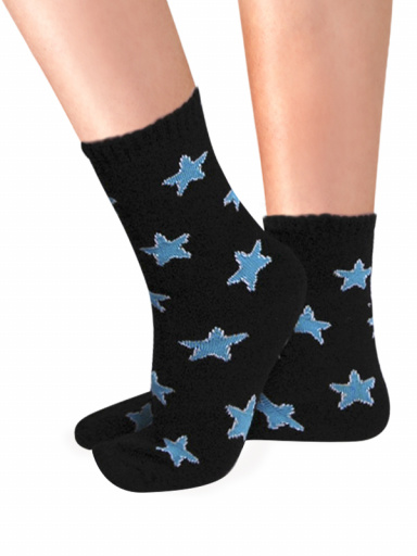 Meias de Lã Merino Stars Black