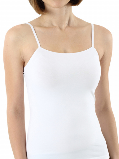 T-shirt com alças finas e gola redonda sem costuras White