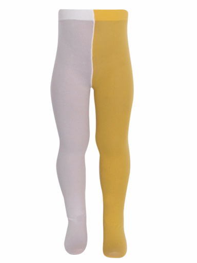 Collants Bicolor de Menina Yellow-White