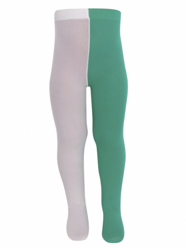 Collants Bicolor de Menina Green-White