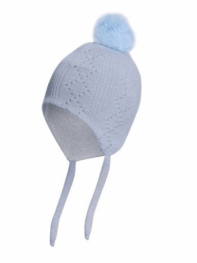 Chapéu de bebê losango a céu aberto com pompom de cabelo Lightblue-Lightblue