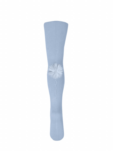Collants com costura atrás e flor de tule Babyblue