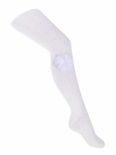Collants em algodão com flor de tule White