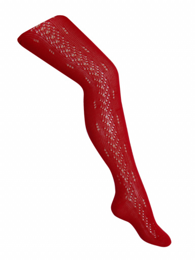 Collant perlé vazado em espinha de peixe lateral Red