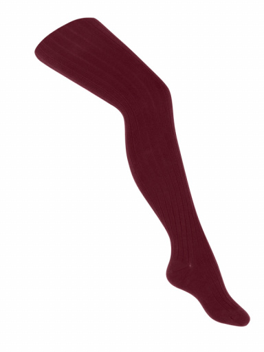 collants em algodão canalé Maroon