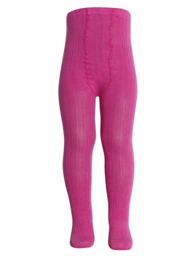collants em algodão canalé Fuchsia