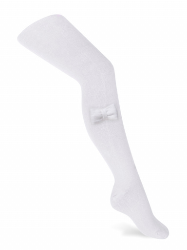 Collants em algodão com laço de algodão White