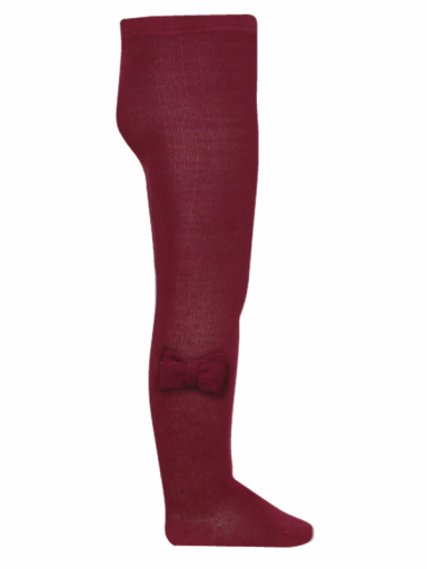 Collants em algodão com laço de algodão Maroon