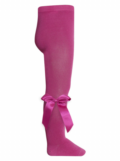 Collants en algodão com laço de cetim longo Fuchsia