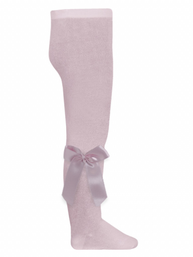 Collants en algodão com laço de cetim longo Pink