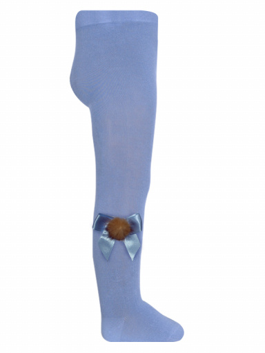 collants em algodão com laço de cetim e pompom Softblue