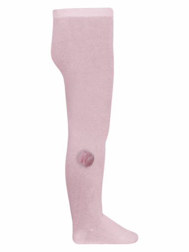 Collant em algodão com pompom Pink