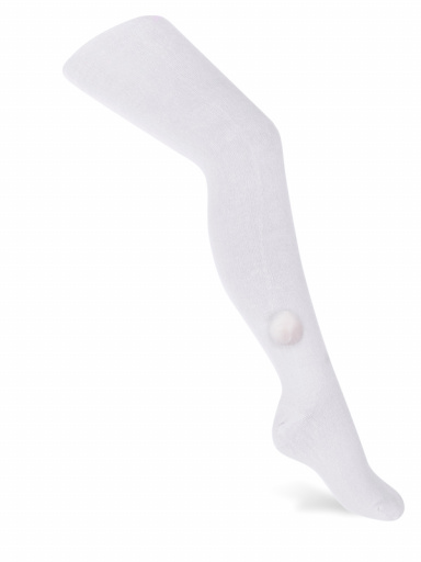 Collant em algodão com pompom White