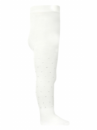 Meia menina com strass (40 den) Ivory