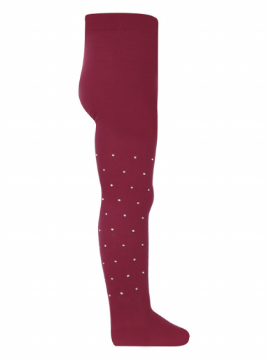 Meia menina com strass (40 den) Maroon