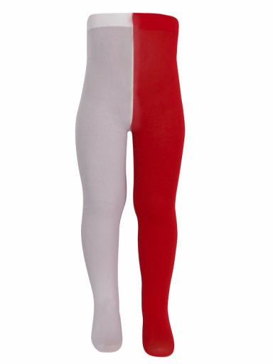 Collants Bicolor de Menina Red-White