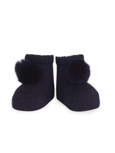 Carapins de bebê com pompom Navyblue