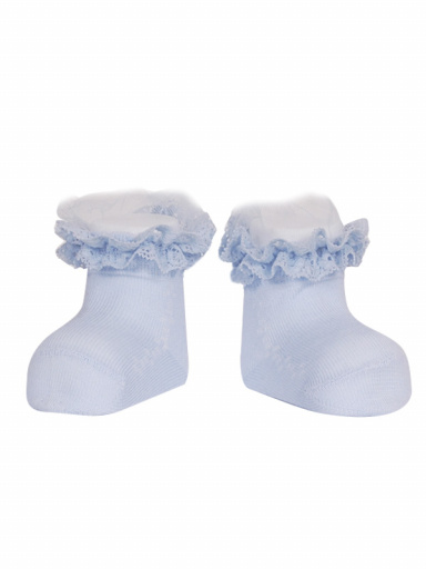 Botinhas de bebê com renda e tule (Primavera-Verão) Babyblue