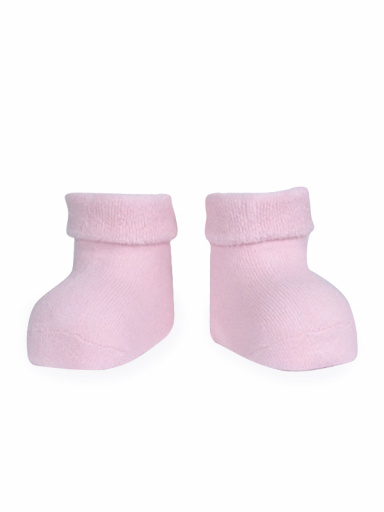 Botinhas de bebê de veludo com punhos Pink
