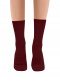 Meias femininas 100% algodão caneladas Maroon