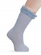 Meias altas vazadas com renda e tule Babyblue