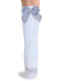 Meias altas com costura traseira e laço duplo de cetim Babyblue