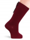 Meias lisas altas com laço nas costas Maroon