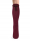 Meias lisas altas com laço nas costas Maroon