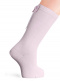 Meias lisas altas com laço nas costas Pink