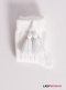 Meias curtas caneladas com borlas White