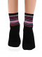 meias listradas para mulheres Black-Pink