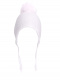 Chapéu de bebê vazado com abas de orelha e pompom (0-12 meses) Pink
