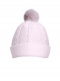 Gorro de malha para bebê oito com cabelo de pompom (0-12 meses) Pink-Pink