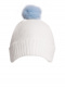 Gorro liso con pompón pelo (1-4 años) Crude-Lightblue