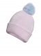 Gorro liso con pompón pelo (1-4 años) Pink-Lightblue