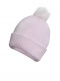 Gorro liso con pompón pelo (1-4 años) Pink-Crude