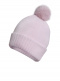 Gorro liso con pompón pelo (1-4 años) Pink-Pink