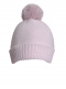 Gorro liso con pompón pelo (1-4 años) Pink-Pink