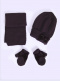 Chapéu, cachecol e luvas com laço de volume (1-2 anos) Navyblue