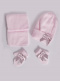Chapéu, cachecol e luvas com laço de volume (1-2 anos) Pink