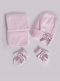 Chapéu, cachecol e luvas com laço de volume (1-2 anos) Pink