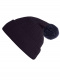 Gorro tricotado com pompom feminino Navyblue-Navyblue