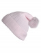 Gorro tricotado com pompom feminino Pink-Pink