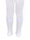 Collants com costura atrás e flor de tule White